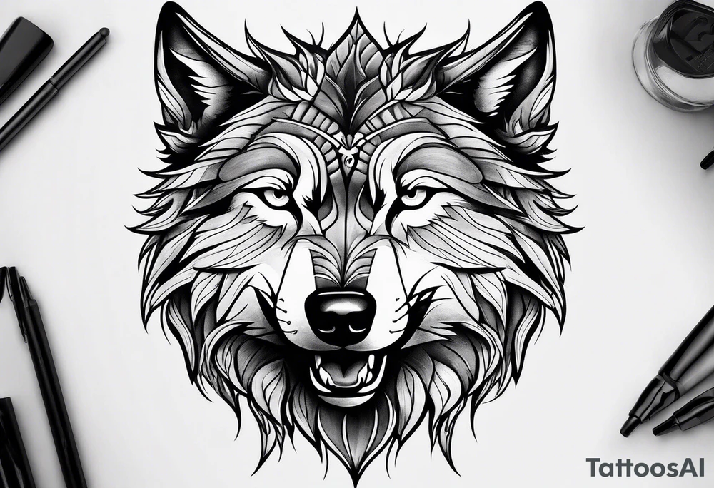 wolf tattoo idea