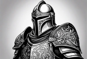 knight with heavy armor with less detail tattoo idea