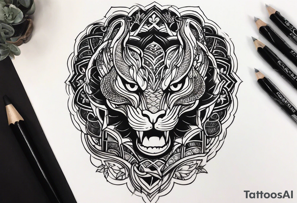 Black snake tattoo idea
