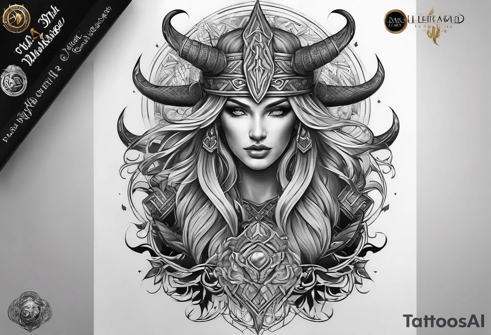 A full leg sleeve based on Norse mythology tattoo idea