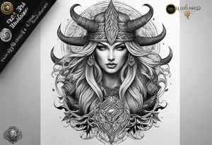 A full leg sleeve based on Norse mythology tattoo idea