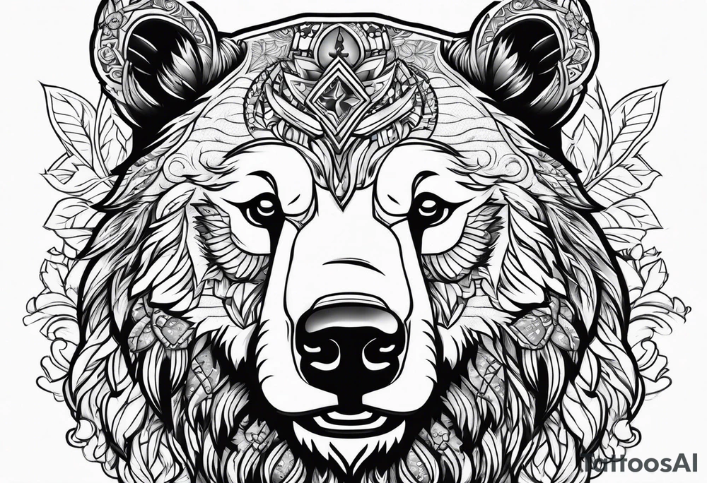 Snow bear warrior tattoo idea