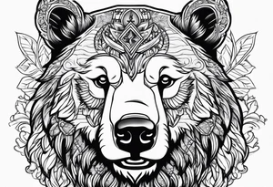 Snow bear warrior tattoo idea