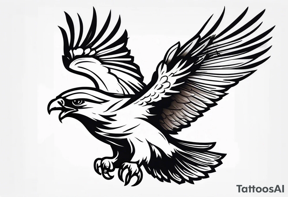 hawk diving tattoo idea