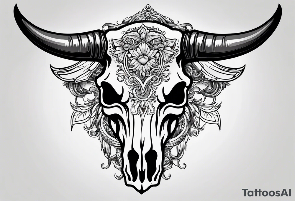 Bull skull tattoo idea