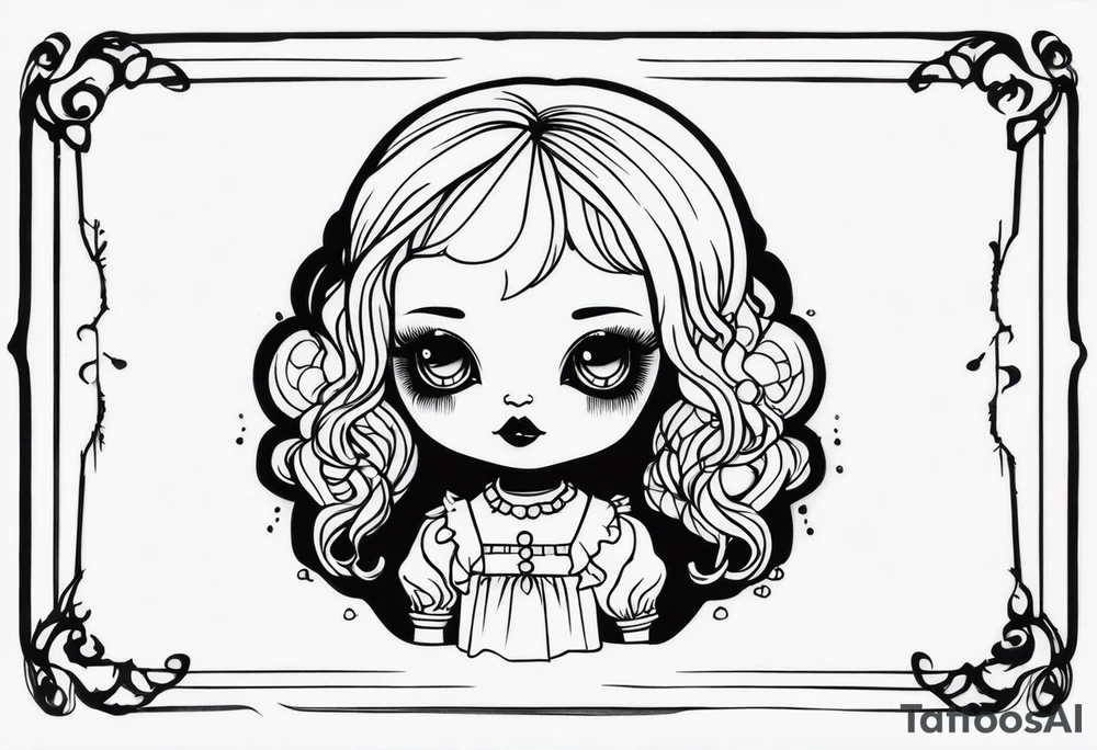 Haunting Creepy Doll tattoo idea