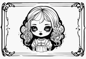 Haunting Creepy Doll tattoo idea