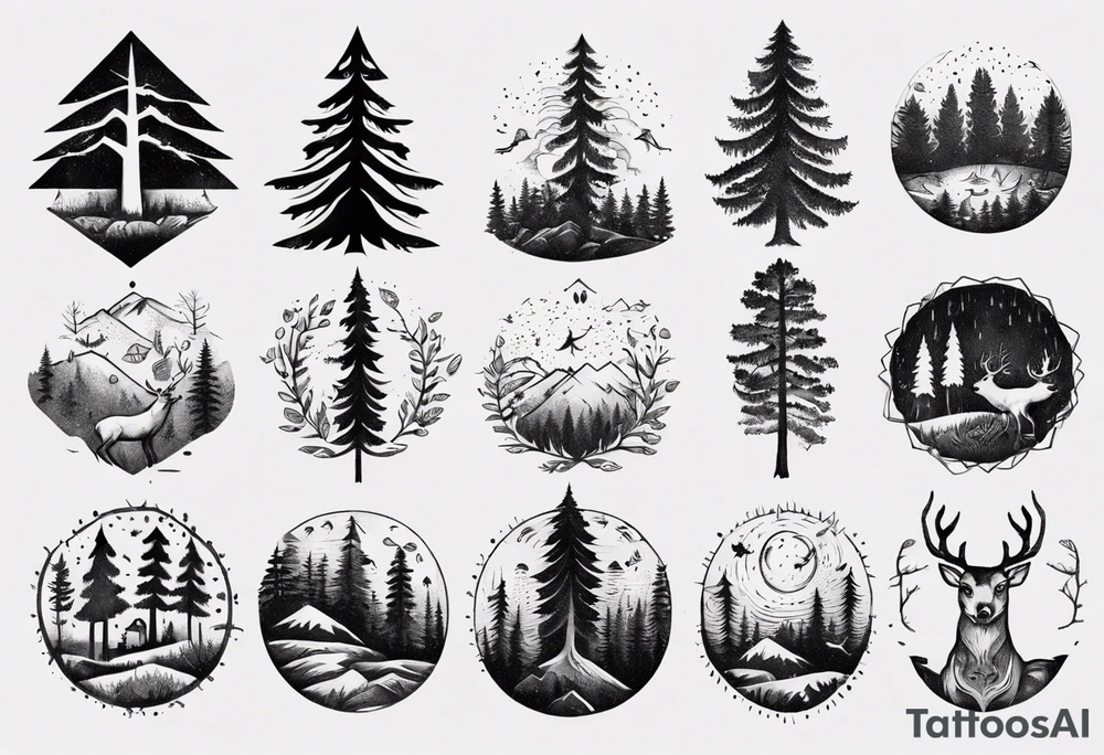Nordic, forest, living in present, muscular tattoo idea