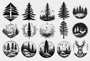 Nordic, forest, living in present, muscular tattoo idea