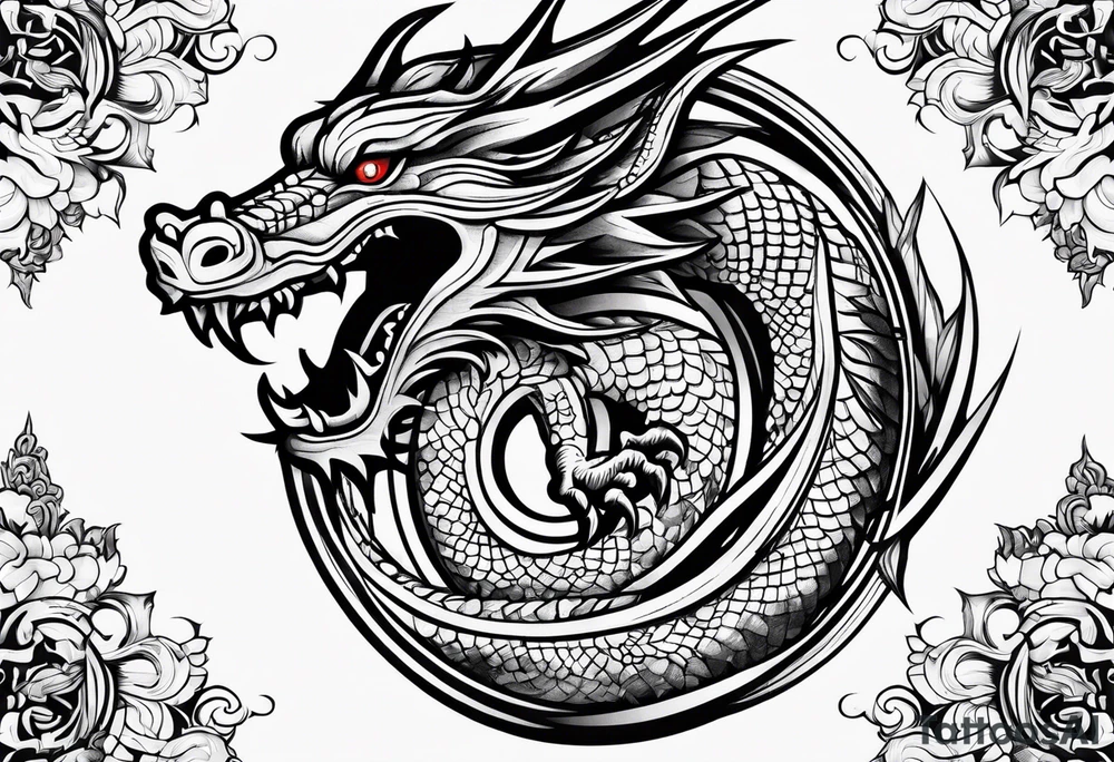 Dragón chino tattoo idea