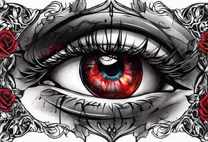 Alucards bleeding eye tattoo idea