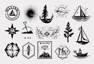 The word "MILLSEA", with an outdoors vibe tattoo idea