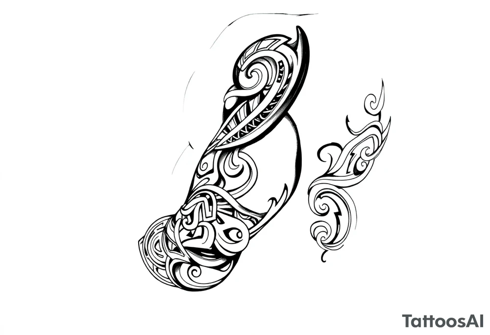Māori style Celtic 
and bands black and white shading tattoo idea