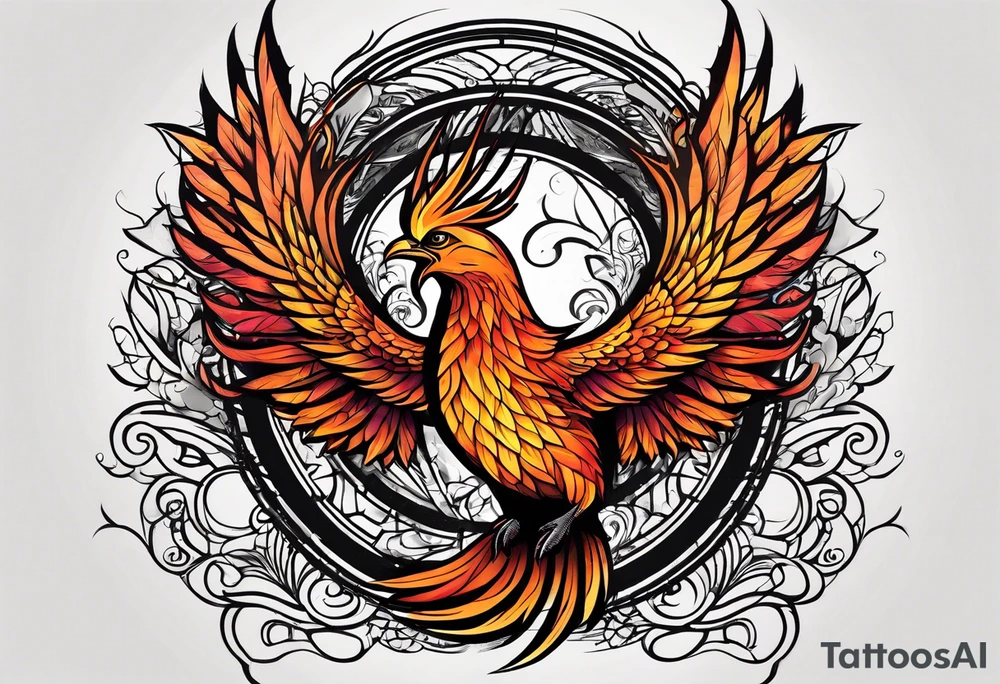 Phoenix rising from the ashes tattoo idea