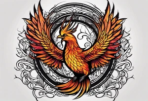 Phoenix rising from the ashes tattoo idea