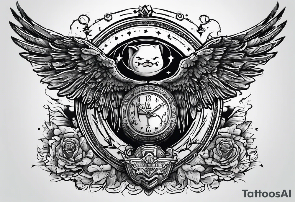 BMO from adventure with an angel halo above his head tattoo idea