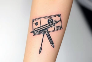 Barber cutthroat money tattoo idea