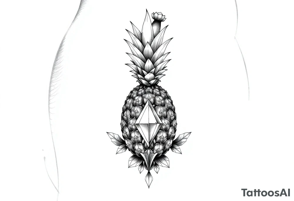 Pineapple Pubic crown diamond vagina and anus tattoo idea