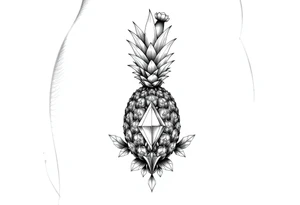 Pineapple Pubic crown diamond vagina and anus tattoo idea