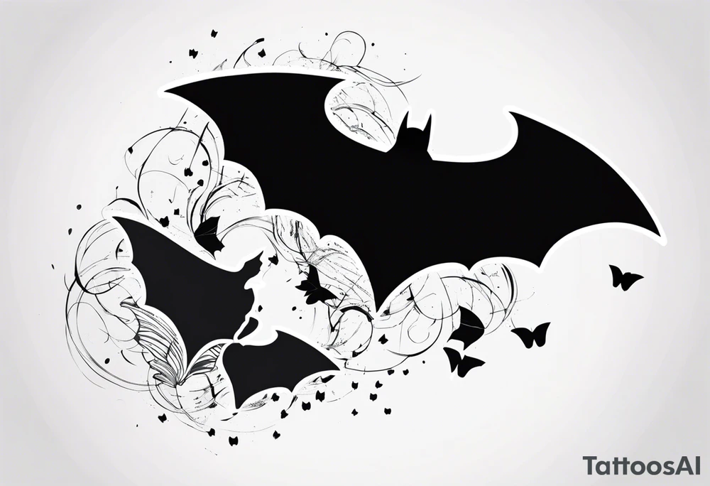 Batman and Joker tattoo with butterflies tattoo idea