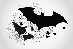 Batman and Joker tattoo with butterflies tattoo idea