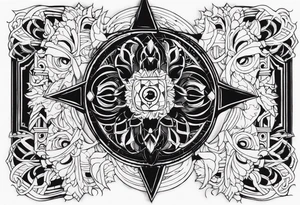 I want a full sleeve berserk cyber sigilism tattoo idea