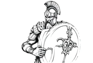 Armored Roman Soldier with shield tattoo idea