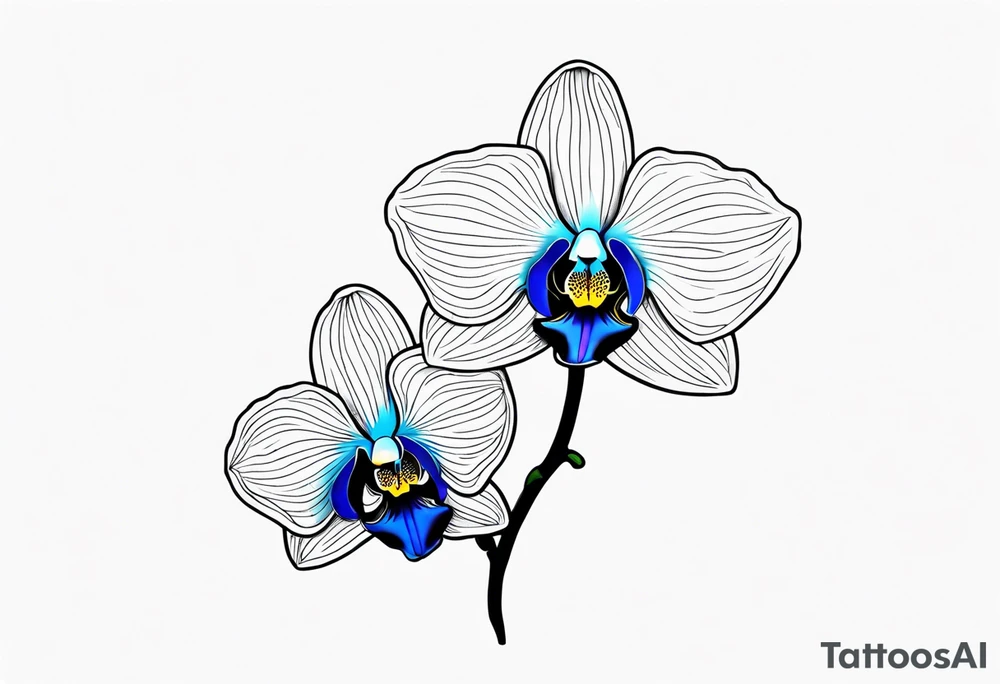 Blue orchid tattoo idea