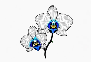 Blue orchid tattoo idea