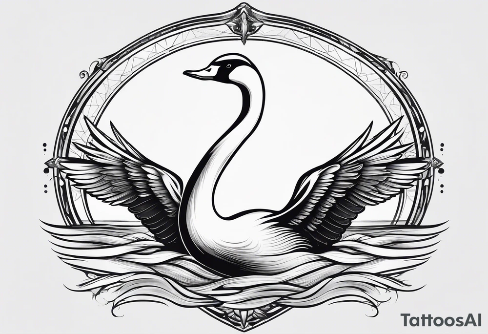 Swan of Dol Amroth, Minimalist Logo, Extreme Minimalism, Line Art, Golden Ratio, No Details, No Frame tattoo idea