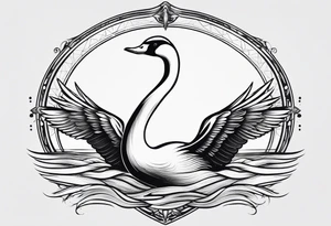Swan of Dol Amroth, Minimalist Logo, Extreme Minimalism, Line Art, Golden Ratio, No Details, No Frame tattoo idea