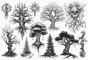 Dying tree tattoo idea