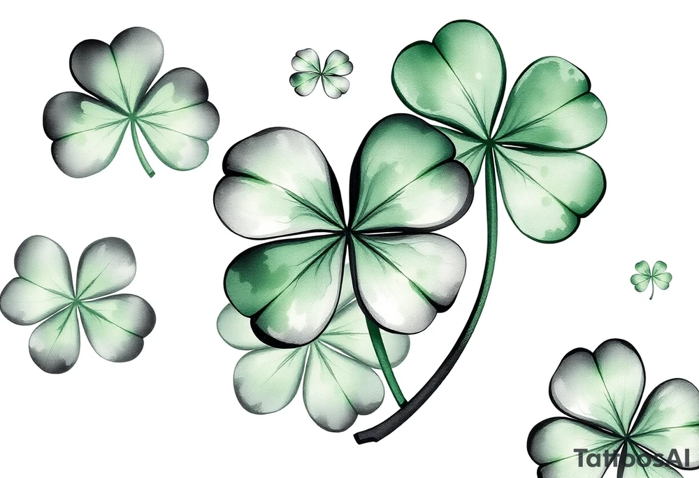 Lucky 4-leaf clover tattoo idea
