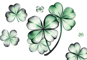 Lucky 4-leaf clover tattoo idea