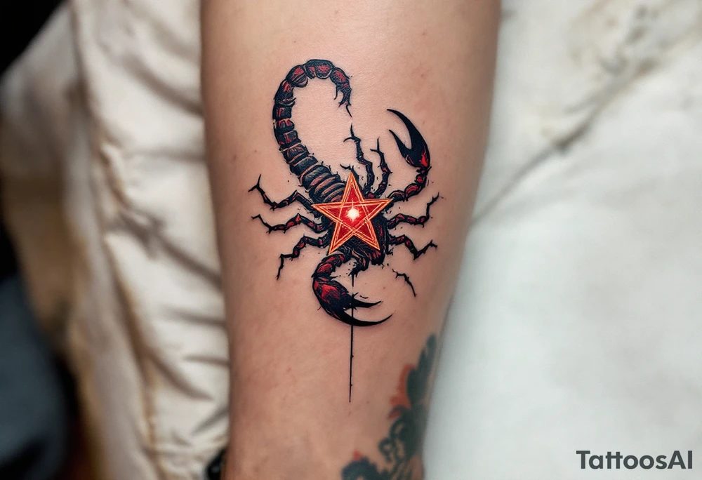 In midnight skies, the ruby-red heart of Scorpius, Antares, glows like the sting of the celestial scorpion. tattoo idea