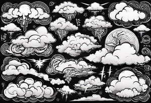 big clouds and thunder tattoo idea