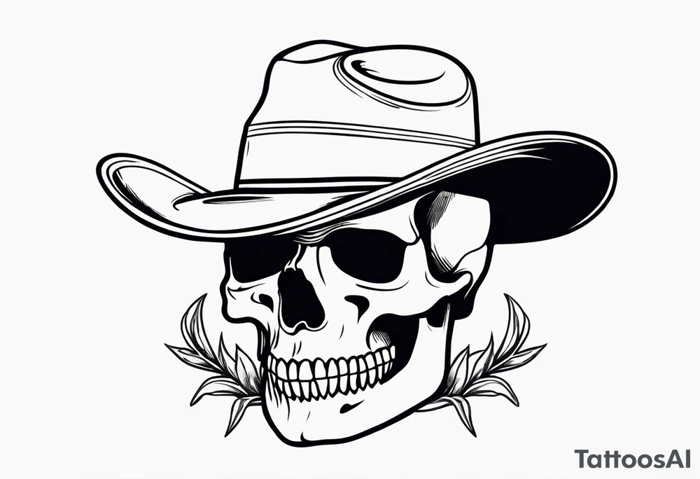 skull cowboy queer tattoo idea