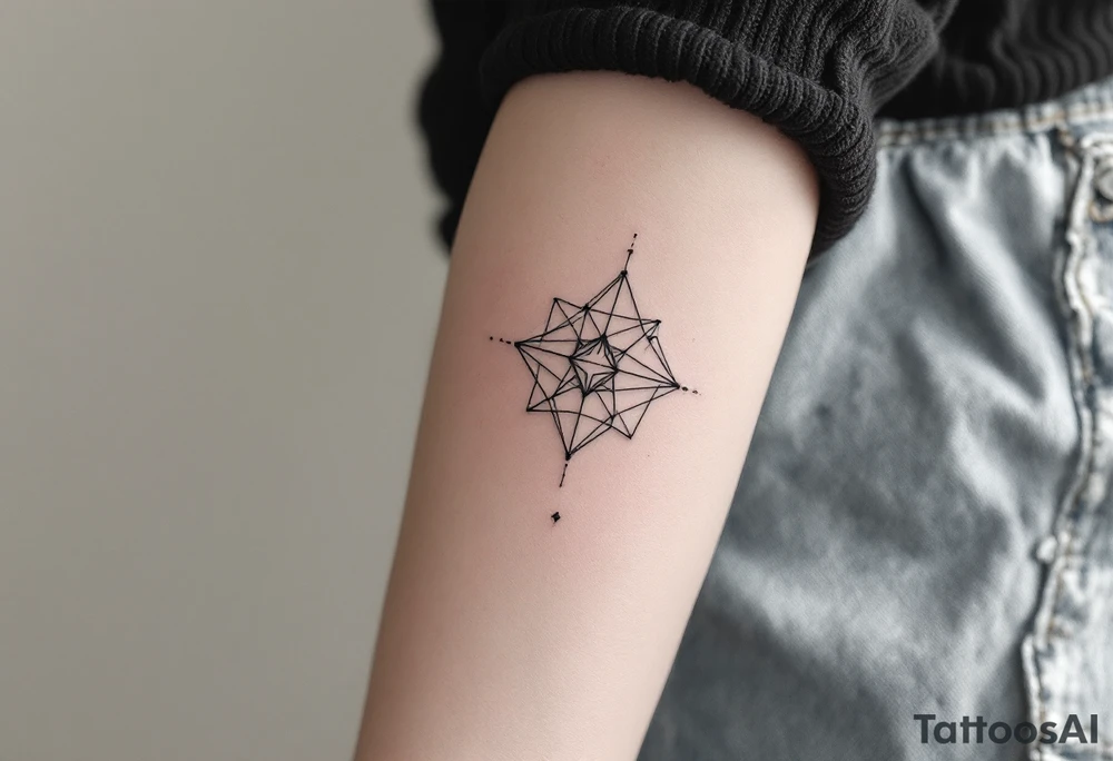 tatuaje conceptual que combine la naturaleza con la ciencia, que incluya muchas figuras geométricas tattoo idea