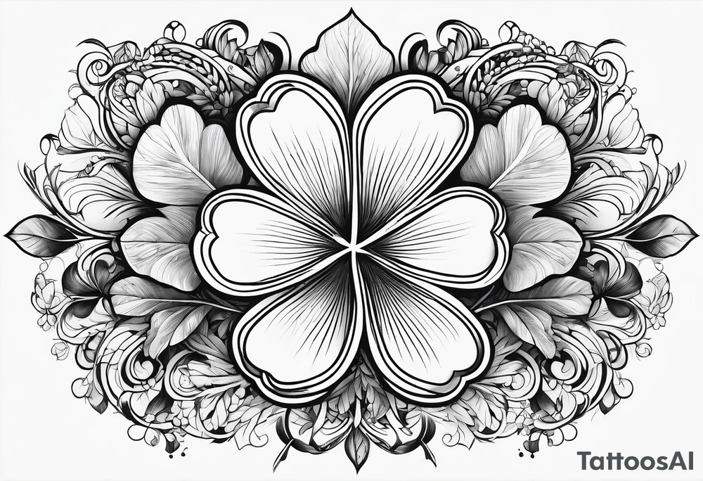 fine line three leaf clover tattoo idea