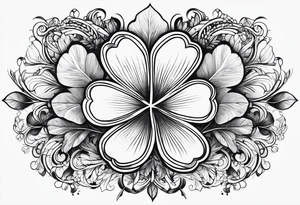 fine line three leaf clover tattoo idea