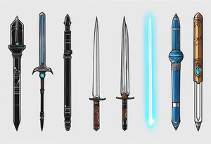 elder wand, sonic screwdriver, lightsaber, sword tattoo idea