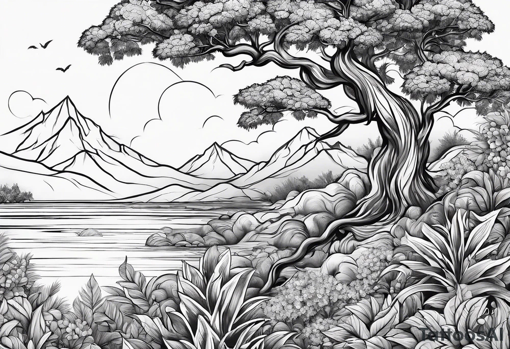 bark and foliage for wirst tattoo idea