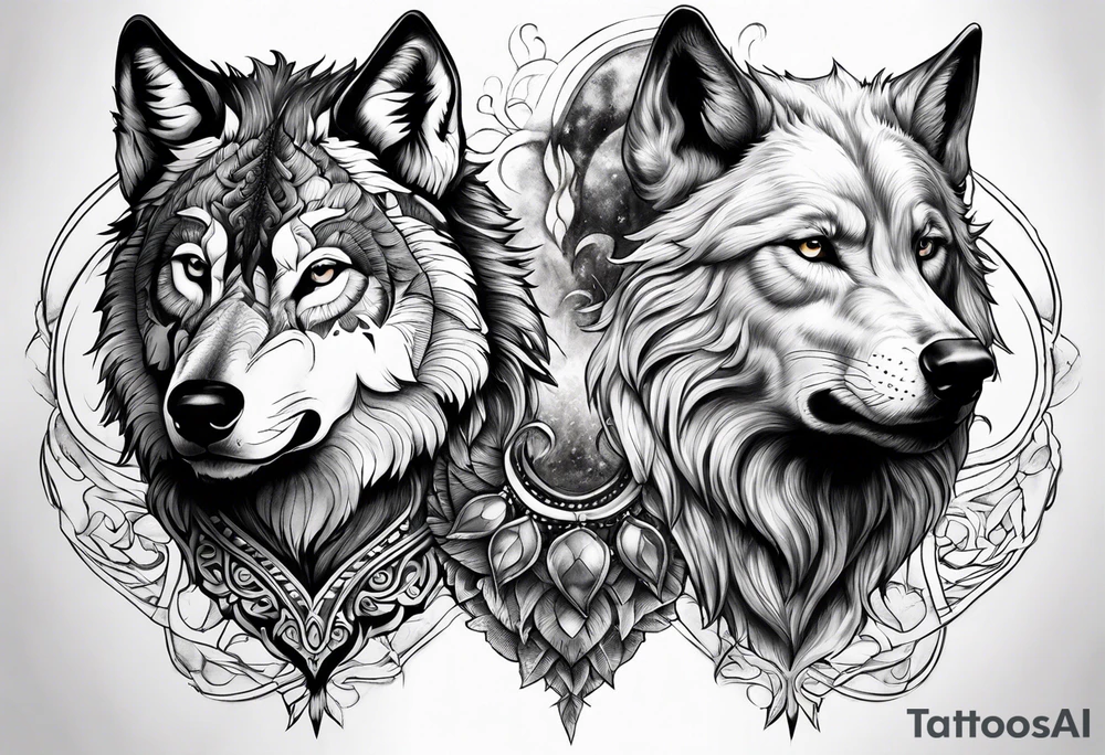 Wolf chimera tattoo idea