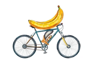 Banana on a cycle. tattoo idea