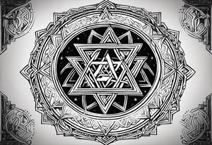 tetragrammaton to represent powerful the connection God as a chosen one designed by God himself simple and bold to be recognized as warning to all evil, to also provide love and protection tattoo idea