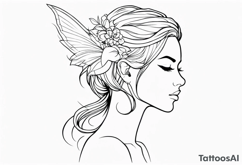 Fae profile outline tattoo idea