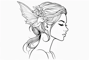 Fae profile outline tattoo idea