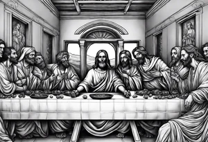 Skeleton last supper tattoo idea