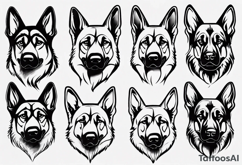German Shepherd portrait tattoo idea