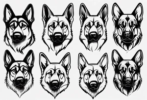 German Shepherd portrait tattoo idea